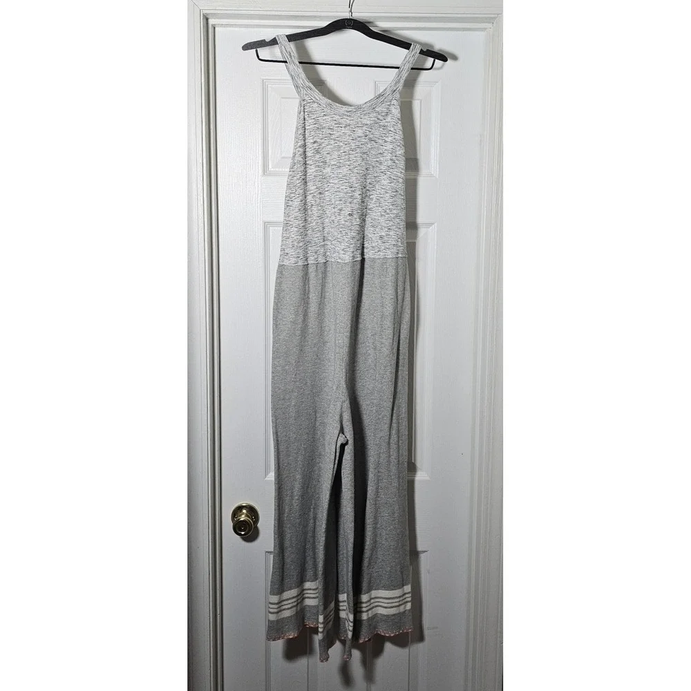 Free People Movement Baseline Jumpsuit Ribbed Knit Wide Leg Racerback Size M - Picture 1 of 5